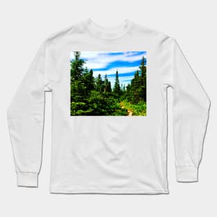 Trail hike through the pines Long Sleeve T-Shirt